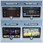 【8 Core 6+128G】 Android 15 Car Stereo for Honda Civic 2001-2005 Wireless CarPlay Android Auto 9” IPS Touch Screen Unit with Bluetooth5.0 32-EQ DSP GPS WiFi 59-UIs AHD Rear Camera Three Split Screen