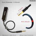 6.35 1/4" TRS Ground Loop Isolator Hum Eliminator for Home Stereo System/Speaker/Micphone/Car Kit/Audio Player (Eliminate The Buzzing Noise) (6.35 TRS-HiFi Stereo with Cord)
