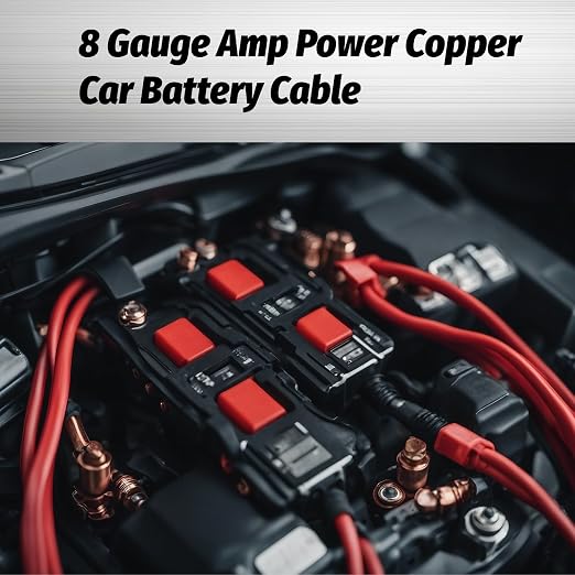 8 Gauge Power Wire 25ft – Copper-Clad Aluminum (8AWG) Automotive Amplifier Power & Ground Cable, Car Audio Battery/Welding 8ga