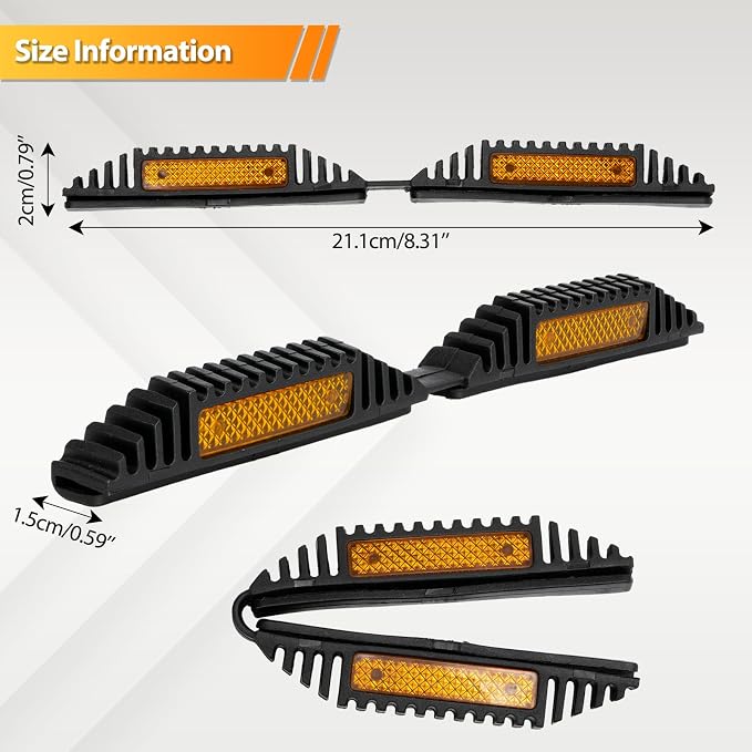 2PCS Car Door Guard Protector Edge Strip Cover Reflectors Anti-Collision Sticker for Vans, Trucks, Pickups, RVs (Black&Yellow)
