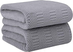 Bath Towels Set of 2, 30" x 60", Large Microfier Body Towel for Adult, Oversized, Soft, Super Absorbent, Fast Drying, Use for Sauna, Salon, Gym,Sport, Fitness, Yoga, Diamond Cross Grid Gray