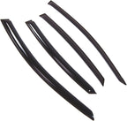 WD2-691 Dark Smoke 4 Pcs Set Window Visor (Outside Mount) Deflector Rain Guard Compatible with 2011-2017 Hyundai Accent