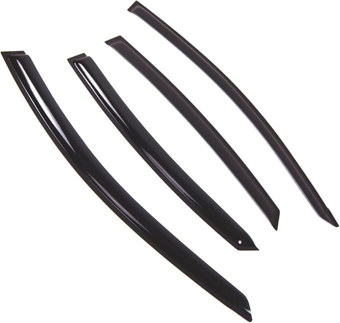 WD2-691 Dark Smoke 4 Pcs Set Window Visor (Outside Mount) Deflector Rain Guard Compatible with 2011-2017 Hyundai Accent