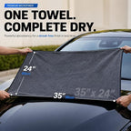 REDKISS 1P Large Microfiber Car Towels(35" × 24") for SUV Truck Detailing | 800 GSM Twist Loop Microfiber Drying Towel, Absorbent Streak-Free, Scratch-Free Car Wash Towel for Car Detailing