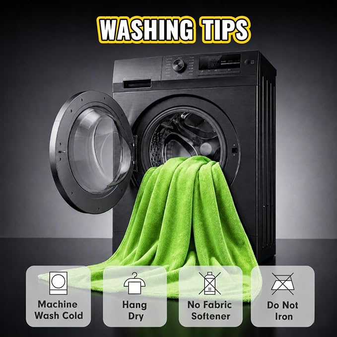 2-Pack Car Drying Towels, Large 36 x 28 Inch, 1300 GSM, Dual-Color | Twisted Loop Microfiber Towel for Cars - Absorbent Car Dry Towel and Car Wash Towel for Streak-Free, Paint-Safe Car Detailing