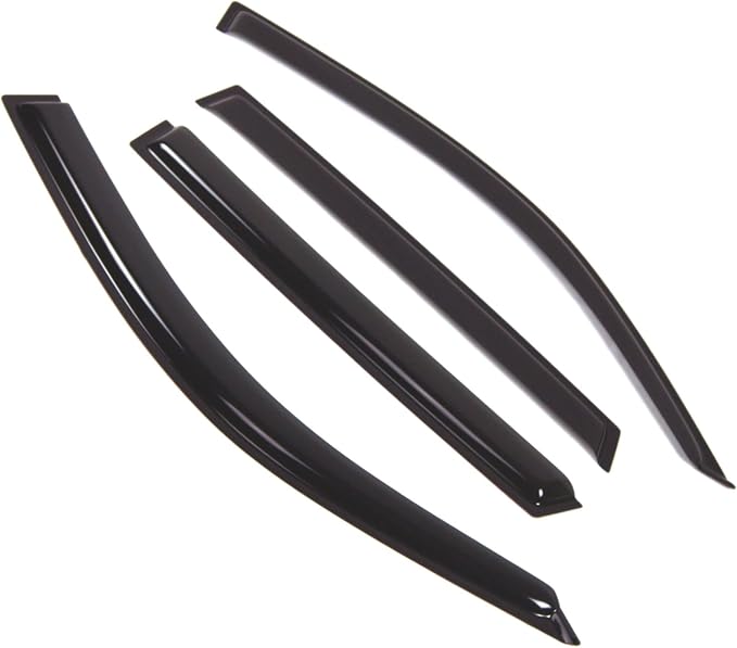 WD2-439 Dark Smoke 4 Pcs Set Window Visor (Outside Mount) Deflector Rain Guard Compatible with 2001-2005 Toyota RAV4