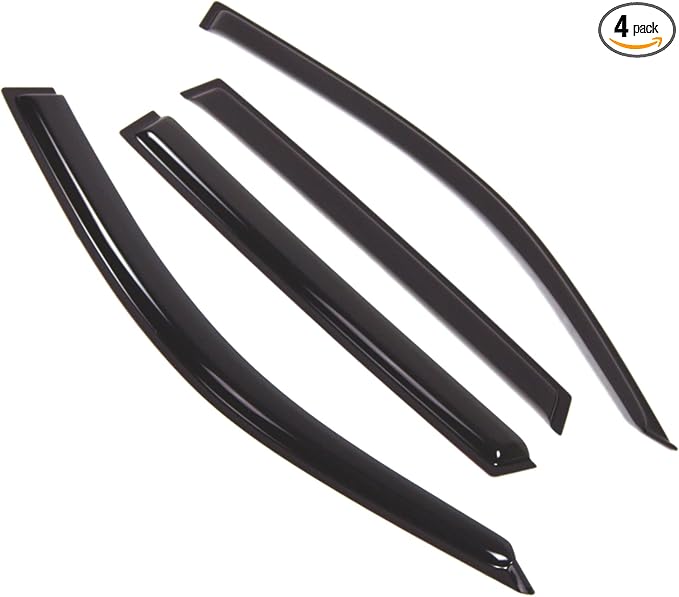 Outside Mount Window Vent Visors Rain Guards Compatible with Toyota RAV4 2001-2005 | Side Window Wind Deflectors Rain Shields | Smoke Tinted, 4 Pcs Set, DGWV-439