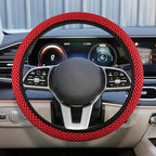 Elastic Stretch Steering Wheel Cover, Anti-Slip, 15inch, Red | Microfiber Odorless Breathable Ice Silk Car Steering Wheel Protector, Easy Carry, Warm in Winter & Cool in Summer