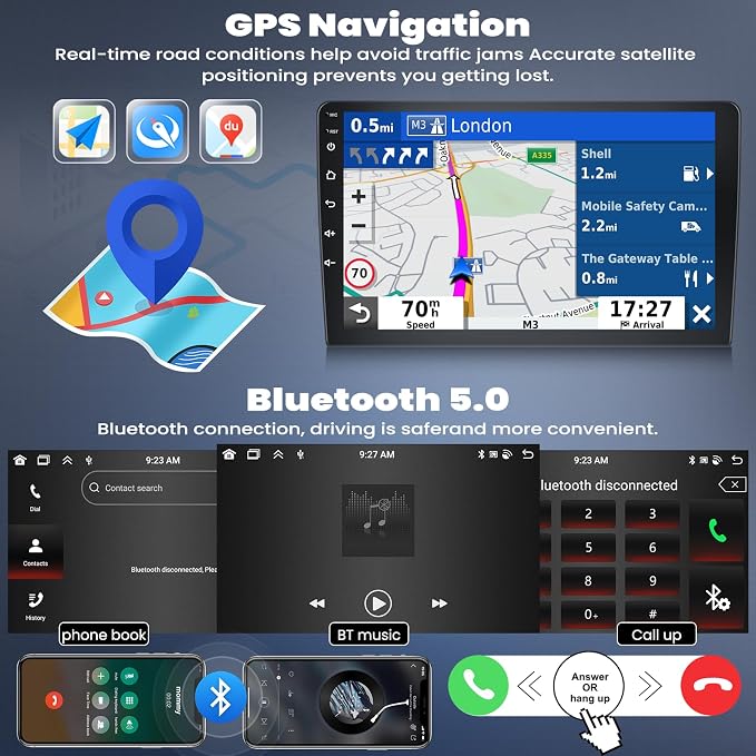 6+128G 8 Core Android 13 Car Stereo for Ford Fusion Mondeo 2013-2019 with Wireless CarPlay&Android Auto,9" Touchscreen Car Radio,5G WiFi,GPS,Mirror Link,Bluetooth 5.0,FM RDS,DSP 32EQ,SWC,Backup Camera