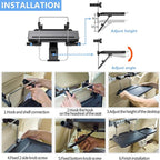 2 in 1 Car Steering Wheel Tray / Back Seat Headrest Tray for Eating Food Drink and Writing Laptop Work, Black Car Desk