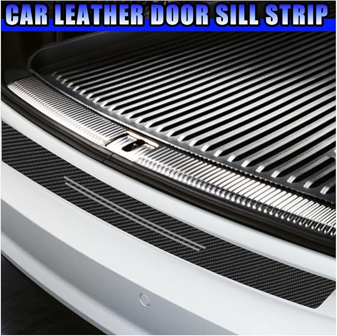 Car Door Sill Protector, Anti-Scratch Automotive Doors Threshold Strip Sticker, Waterproof Auto Door Entry Edge Guard, Carbon Fiber Decoration Trim Cover for Car, SUV, Truck (White-9PCS)