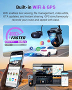S1 Pro DMS AI Dash Cam Front and Inside, ADAS, DMS, 2.7K 2 Channel Dash Camera, STARVIS 2 Dashcam, HDR Night Vision, 5G WiF i& GPS, APP/Voice Control, 24/7 Parking Mode, 1TB Max