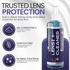 Eyeglass Gel Lens Cleaner Spray Kit - 2 x 8oz and 1 x 2oz Gel Eyeglasses Cleaner Spray Bottle + 2 Microfiber Cloth for Cleaning - Safe for All Lenses (AR Coated Included)