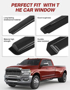 Outside-Mount Window Rain Guards Fit for Dodge Ram 1500 2009-2024/2010-2025 Ram 2500 & 3500, Extra Durable Window Visors Wind Deflector Dark Smoke Vent Shades Car Tape-on with Thicker 4PCS