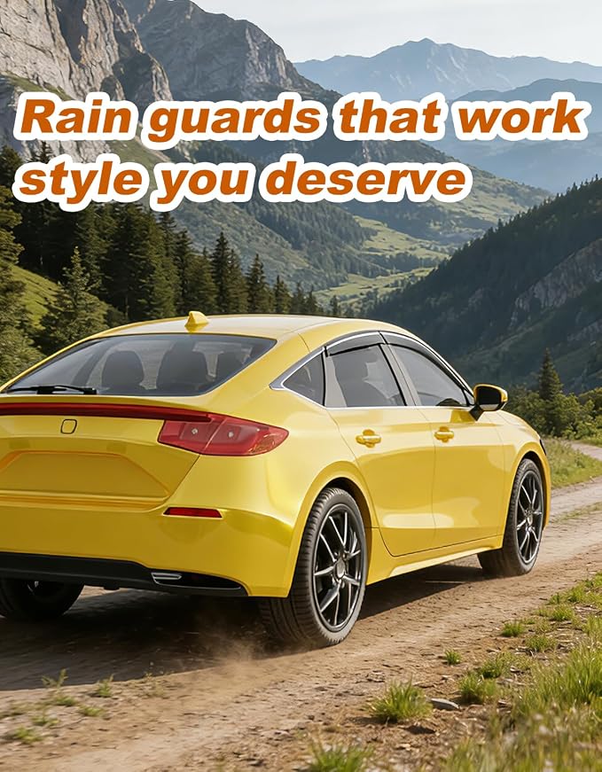 Extra-Thick Window Rain Guards Fit for Honda Civic Hatchback 2022-2026 Rain Guard HB LX Sport Touring EX-L Window Deflectors Side Window Visors Vent Shades Tape-on Vent Visors