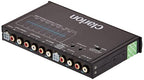 EQS755 7-Band Car Audio Graphic Equalizer with Front 3.5mm Auxiliary Input, Rear RCA Auxiliary Input and High Level Speaker Inputs, BLACK
