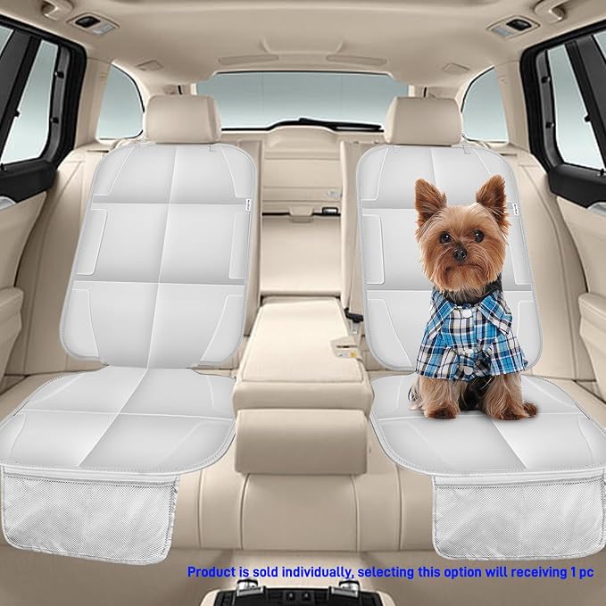 Car Seat Protector for Child Car Seat, Durable 600D Fabric Waterproof Car Seat Cover with Thick Pad Non-Slip Backing，No Imprints (Light Gray-1 pc)