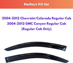 KPY Rain Guards Fit for 2004-2012 Chevrolet/Chevy Colorado Regular Cab, Out-Channel Window Visors Vent Wind Deflectors 2PC, Truck Accessories for 2004-2012 GMC Canyon Standard Cab (Single Cab Only)