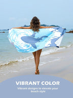 2 Pack Microfiber Beach Towel, Quick Dry Travel Towel Large Sand Free Towel for Beach, Camping, Swim Pool, Gym, Sports& Yoga 71"x32", Shark