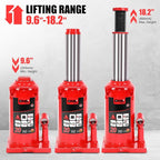 20 tons / 44092 lbs Lifting Automotive Welded Hydraulic Bottle Jack for Repair Vehicle, Pickup, Truck, w/Manual Handle, Red,TOOLS-00362