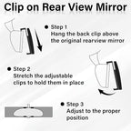 Rear View Mirror, Universal 12 Inch Wide Angle Rear View Mirror, Convex Clip On Panoramic Rears Views Mirrors, Anti-Glare Extended Broadway Mirrors, Rearview Mirroring Accessories for Cars (Blue)