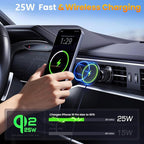 Upgrade [for Qi2.2-Certified] 25W for MagSafe Wireless Car Charger Mount, 2XFast Charging[90+LBS Safe Suction] Magnetic Phone Holder Dashboard Windshield for iPhone 17/16/15/14/13/12 Pro Max, Charcoal