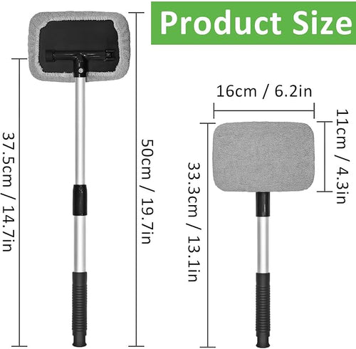 15 Pieces Windshield Cleaner Tool, Inside Car Window Cleaning Tool with 9 Microfiber Pads and 3 Spray Bottles, Windshield Cleaner Tool Auto Interior Exterior Glass Wiper Kit