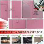 Registration and Insurance Card Holder - Car Organizer - Purple | Vehicle Glove Box Document Organizer, Auto Essential Paperwork Holder for Contact Information Cards, Interior Car Accessories