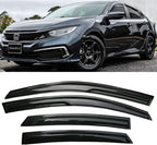 Side Car Window Visor Rain Guards Vent Deflectors for 2016-2021 Honda Civic Sedan, 4-Door Front Rear Sun Shades Window Vent Smoke 4pcs