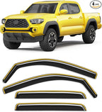 in-Channel Window Rain Guard for Toyota Tacoma 2016-2023 Double Cab Rain Guards Side Truck Window Visors Low Profile Vent Visor Window Deflectors Vent Shades Car Accessories
