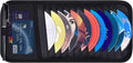 Car CD Case Holder, Vehicle Sun Visor Organizer for Cars with 12 DVD Storage Sleeves, 1 Mesh Pocket, 1 Pen Holder and Elastic Strap, Black