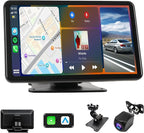 Portable Wireless Carplay Car Stereo, 7 inch HD Touchscreen for All Vehicles,with Apple CarPlay & Android Auto with Backup Camera/Mirror Link/Voice Control/Bluetooth/GPS/AUX/FM Satellite Radio