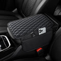 Car Center Console Cover, Upgraded Microfiber Leather Car Arm Rest Cover with 2 Storage Bags, Universal Armrest Cover for Car Storage Box Car Interior Accessories Protector for Most Vehicle