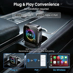 Wireless CarPlay Adapter for iPhone＆Android - 3 in 1 Dual Band WiFi 2.4G/5G & Bluetooth 5.3 Airplay Mirror Link CarPlay Dongle with USB-A/Type-C Port, Plug & Play, OTA Update