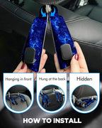Purse Holder for Car, 2 Pack Heavy Duty Purse Hanger for Car, PU Leather Car Seat Hooks for Purses and Bags, Cute Starry Sky Headrest Organizer for Handbags & Backpacks