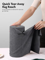 Microfiber Cleaning Cloth Roll -40 Pack, Tear Away Microfiber Towels, 12" x 12", Reusable, Washable, Scratch Free, Ultra Absorbent for All-Around Cleaning Supplies (DimGrey)