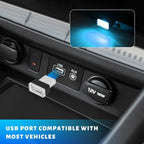 4 PCS USB LED Car Atmosphere Lamp, Mini Night LED Vehicle Trunk Ambient Lighting Kit, Portable Plug-in USB Interface Vehicle Decor Atmosphere Lamp, Interior Car Accessories (White+Ice Blue)