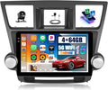[4G+64G] Car Radio for Toyota Highlander 2008-2013 with Wireless CarPlay Android Auto,10.1” Touchscreen Android 15 Car Stereo with Mirror Link 5GWiFi GPS,Bluetooth,FM/RDS SWC EQ+Backup Camera