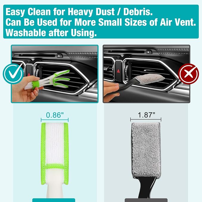 Car Interior Duster Detailing Cleaning Gel Brushes Kit, | Soft Dust Detail Crevice Brush Slime Putty Cleaner Accessories Tools for Dashboard,Air Vent,Panel,Leather