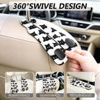 Cute Black Cat Car Seat Back Storage Headrest Hooks for Purses & Bags – 2PCS PU Leather Dual Metal Hooks, Backseat Organizer Accessories
