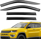 Extra Durable Window Deflectors Tape-On Window Visors Rain Guards Fit for Jeep Compass 2017-2026, Sun Visors, Wind Vent for Shades, Exterior Car Accessories - 4pcs. AG0729