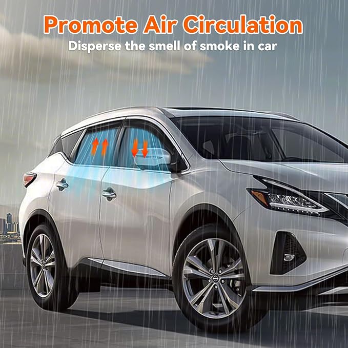 Rain Guards Compatible with 2015-2024 Nissan Murano,Tape-On Side Window Visor Wind Deflector Vent Visors Car Accessories 4pcs
