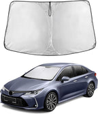 Windshield Sunshade Compatible for Toyota Corolla 2014-2017 2018 2019 L, LE (Eco/Plus), S, SE, XLE, XSE Sun Visor for Front Windshield & Window Sun Shade Cover, UV Blocker, Car Accessories