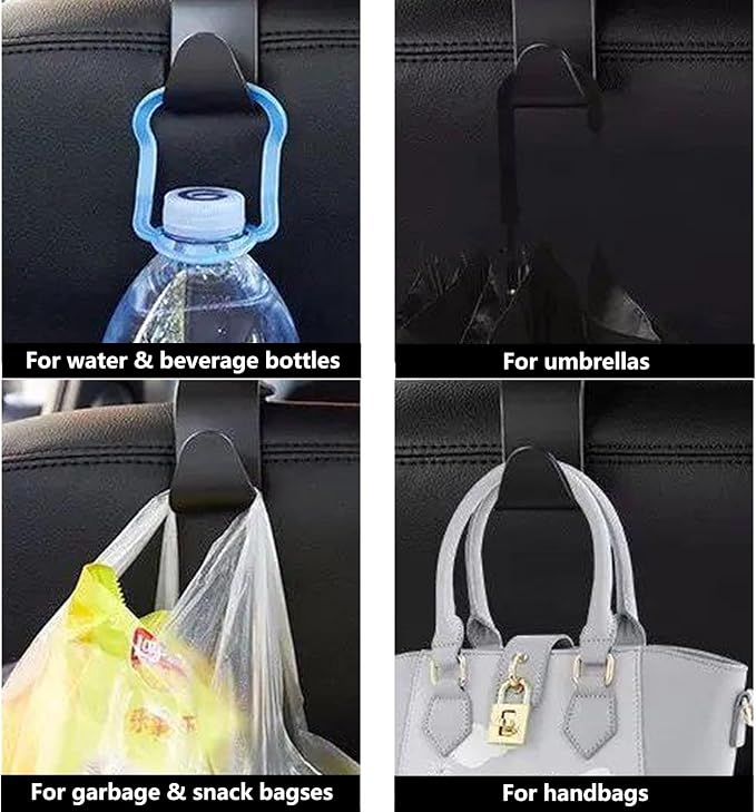 4 PCS Car Seat Headrest Hook Seat Headrest Hanger Organizer Storage Universal for Bags Clothes Car Interior Accessories Headrest Purse Hook Car