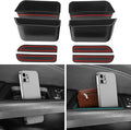 4PCS Door Side Storage Box for Ford Fusion 2013 2014 2015 2016 2017 2018 2019 2020 Front and Rear Accessories Phone Holder Door Grab Handle Pocket Storage Organizer ABS Plastic, Red Mat