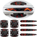 3D Texture Car Door Handle Protector ，Anti-Scratch Waterproof Paint Protection Film, Car Door Bowl Guard Sticker，Universal Vehicle Exterior Decoration Accessories (Red - A)