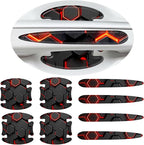 3D Texture Car Door Handle Protector ，Anti-Scratch Waterproof Paint Protection Film, Car Door Bowl Guard Sticker，Universal Vehicle Exterior Decoration Accessories (Red - A)