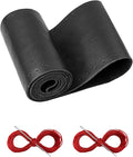 Leather Steering Wheel Cover Lace Up, Stitch on Steering Wheel Wrap, Universal Fit 13-20 Inch Car Truck Pickup Boat, A Whole Piece of Cowhide, DIY w/Needle Thread (Size M1, Black & Red)