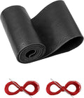 Leather Steering Wheel Cover Lace Up, Stitch on Steering Wheel Wrap, Universal Fit 13-20 Inch Car Truck Pickup Boat, A Whole Piece of Cowhide, DIY w/Needle Thread (Size M4, Black & Red)
