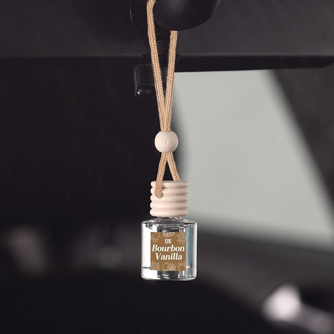 CANDECraftCo Car Air Hanging Fragrance Oil, Car Auto Freshener for Essential Oils, Scents Fragrance Aromatherapy Automobile Diffuser, Long Lasting (Bourbon Vanilla)